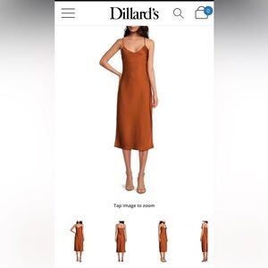 Beautiful cinnamon colored Gianni bini Harper slip dress with side slits